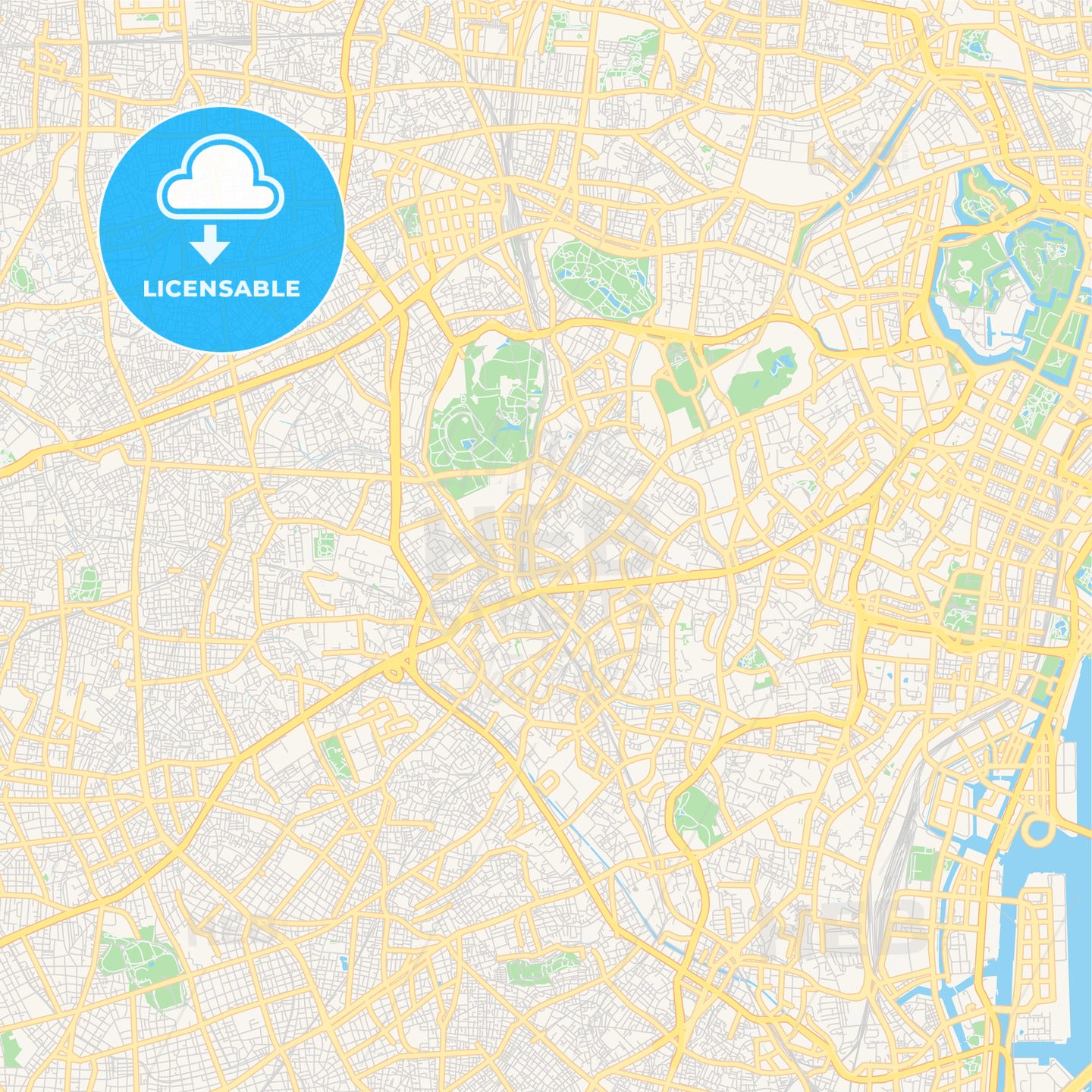 Printable street map of Shibuya, Japan