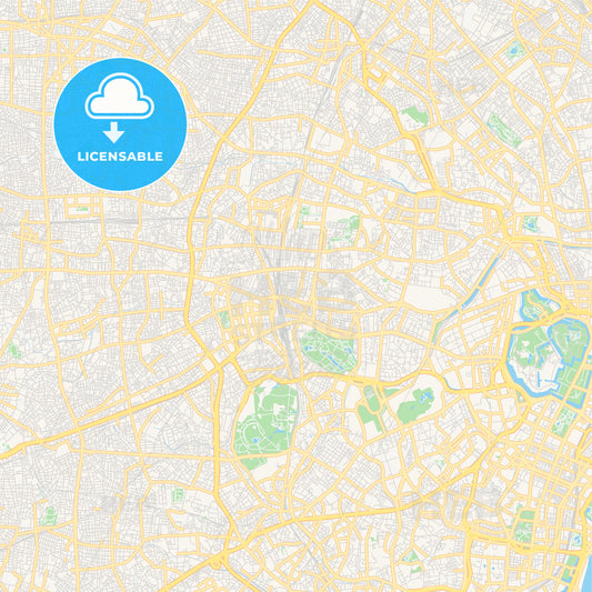 Printable street map of Shinjuku, Japan