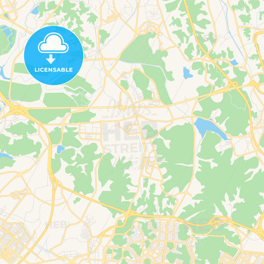 Printable street map of Siheung, South Korea
