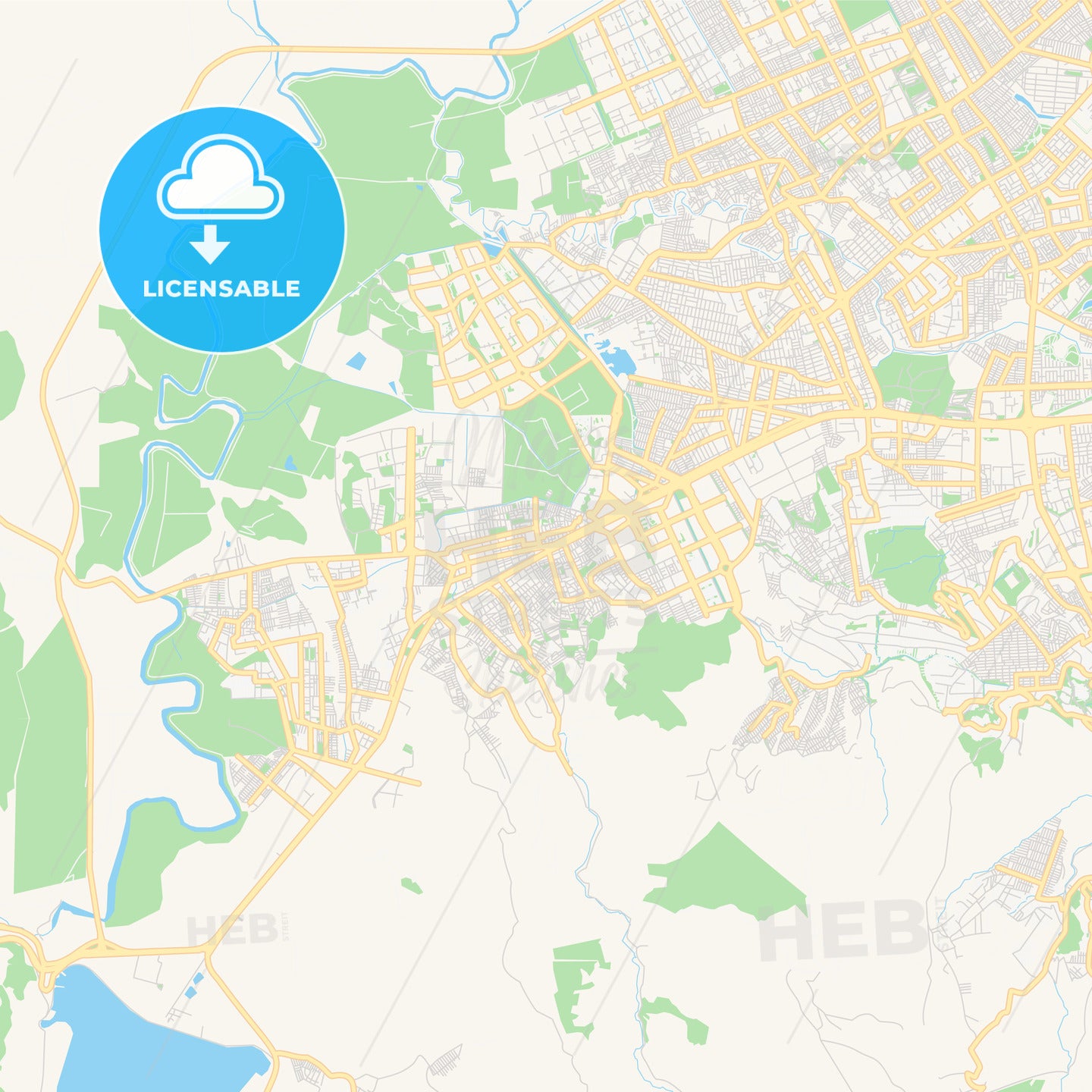 Printable street map of Soacha, Colombia