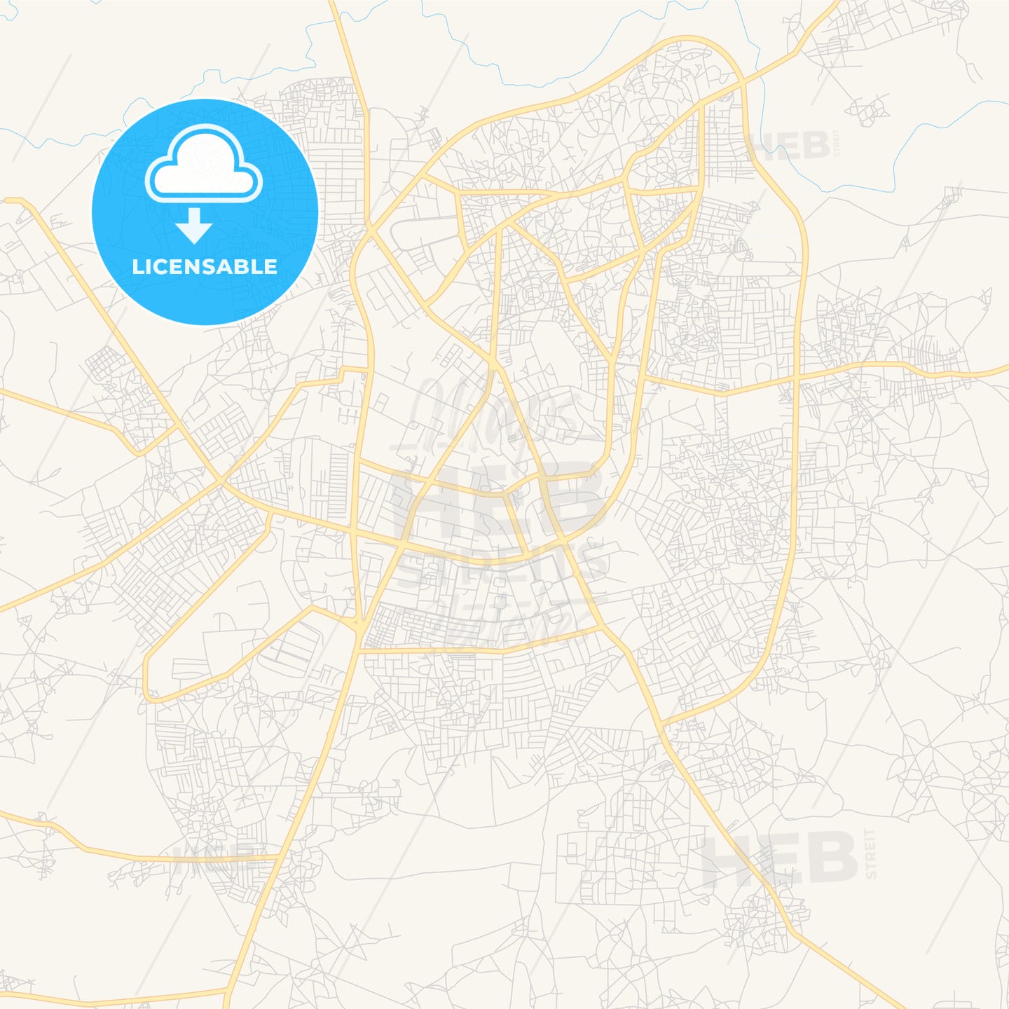 Printable street map of Sokoto, Nigeria