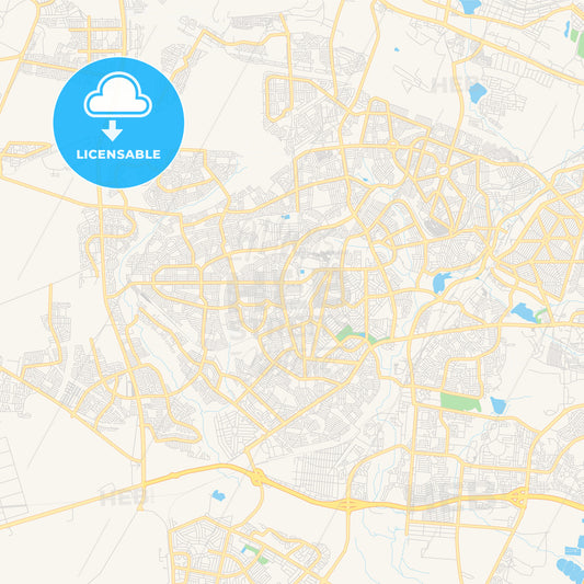 Printable street map of Soweto, South Africa