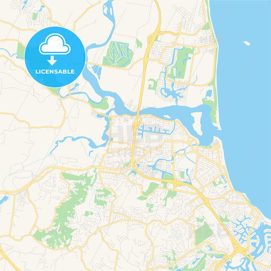 Printable street map of Sunshine Coast, Australia