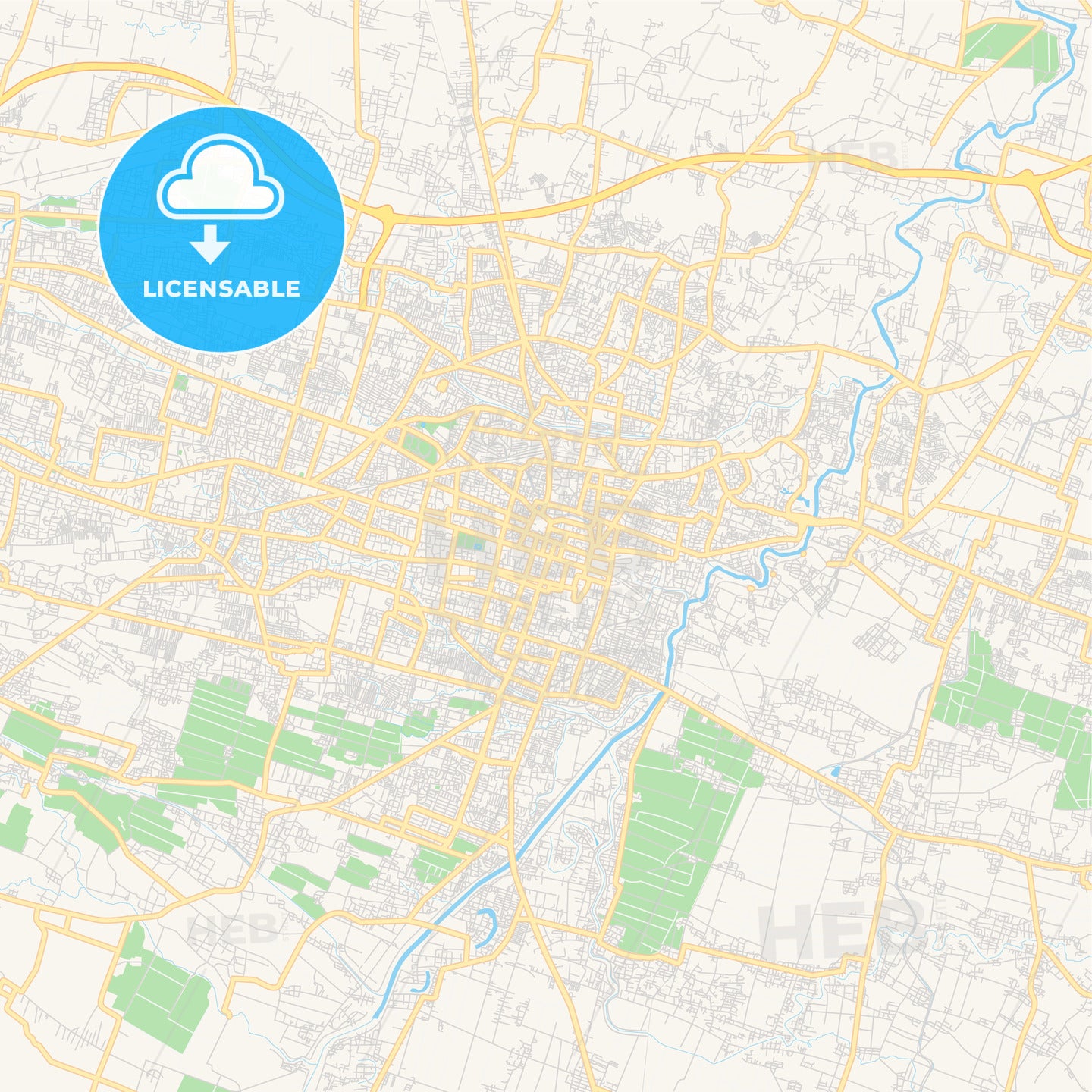 Printable street map of Surakarta, Indonesia