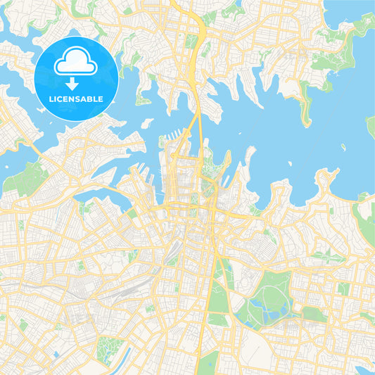 Printable street map of Sydney, Australia