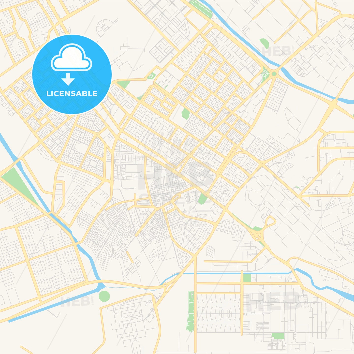 Printable street map of Tabuk, Saudi Arabia