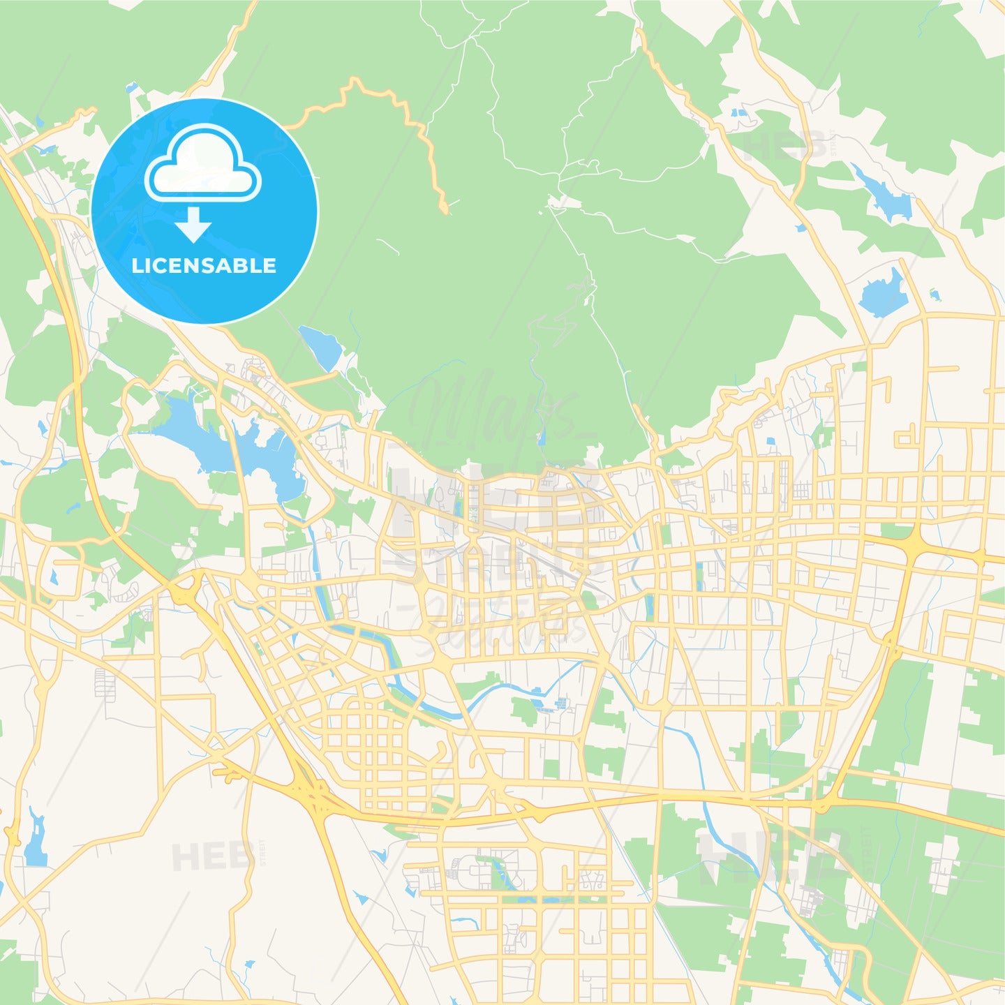 Printable street map of Tai an, China