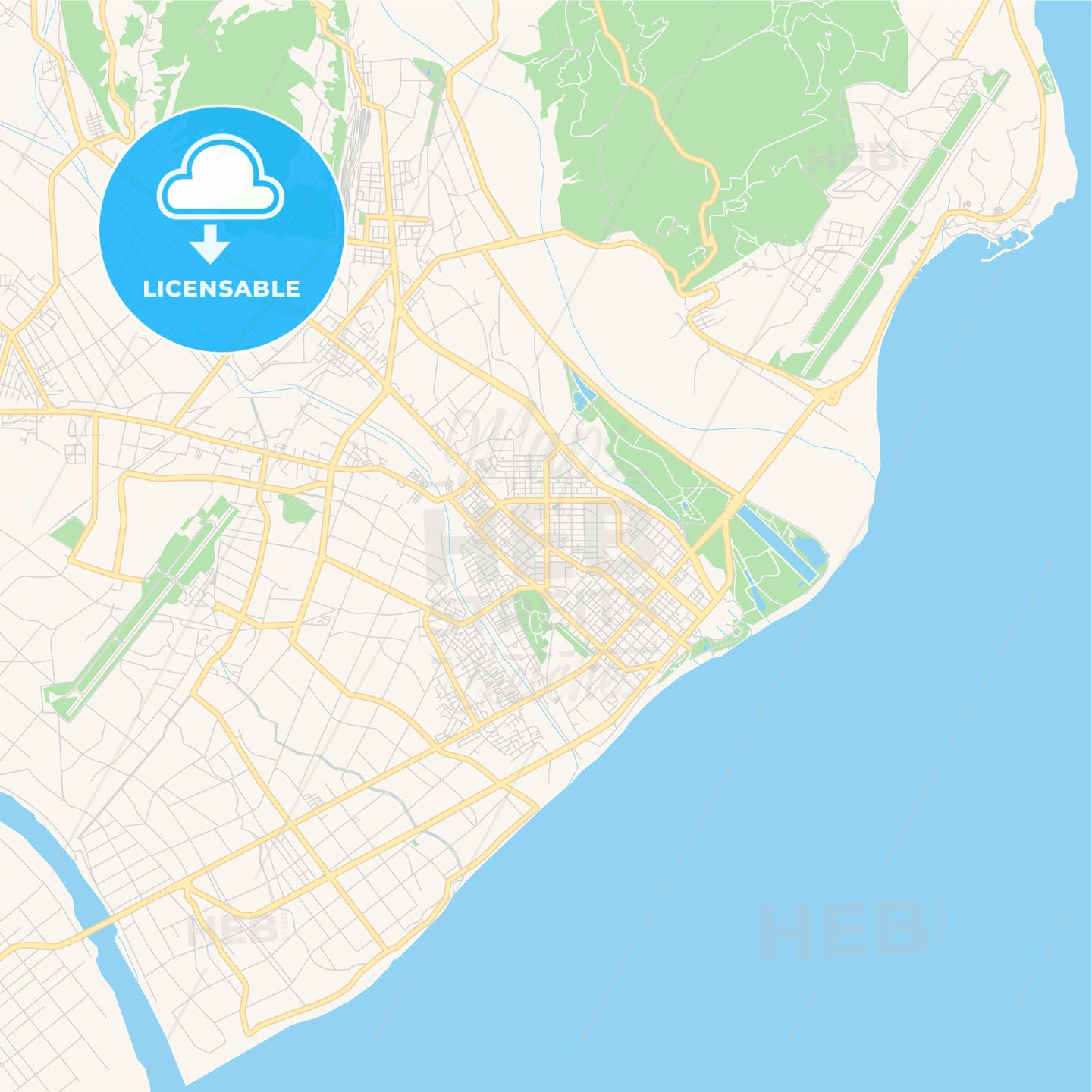 Printable street map of Taitung, Taiwan