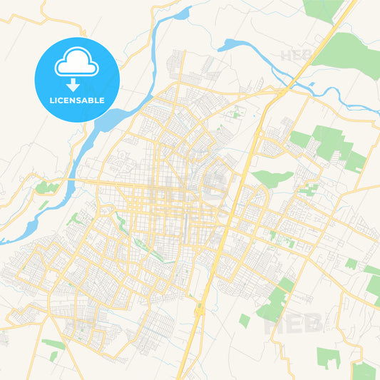 Printable street map of Talca, Chile