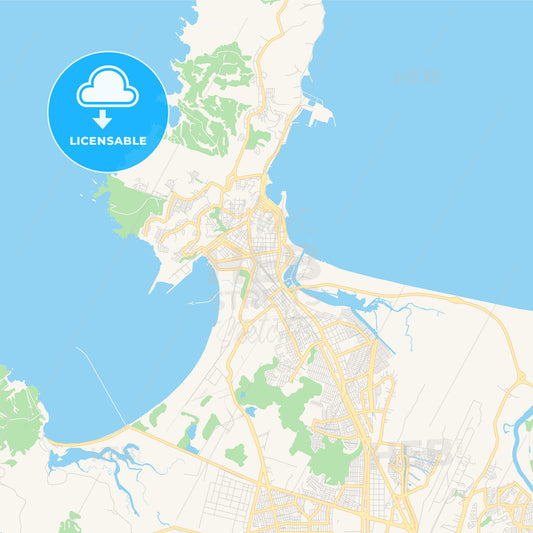 Printable street map of Talcahuano, Chile
