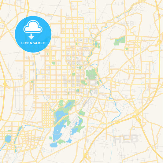 Printable street map of Tangshan, China