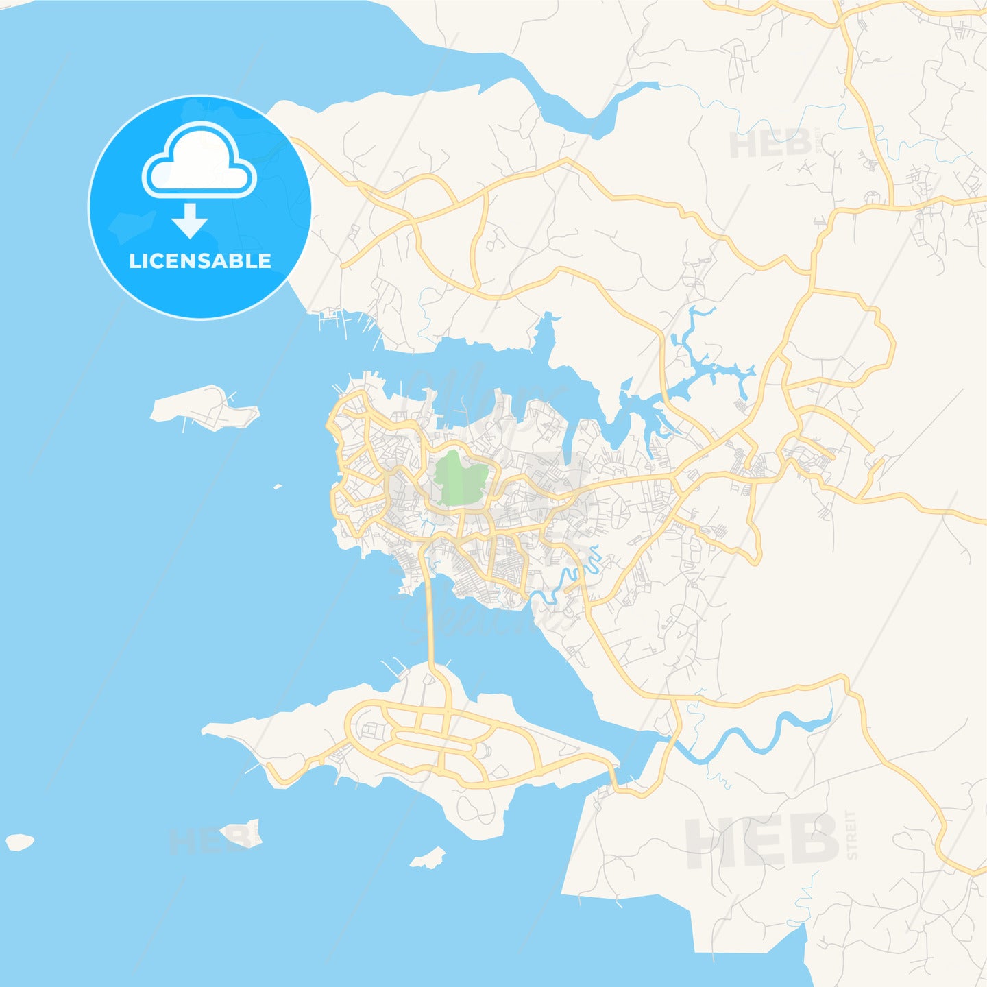 Printable street map of Tanjung Pinang, Indonesia