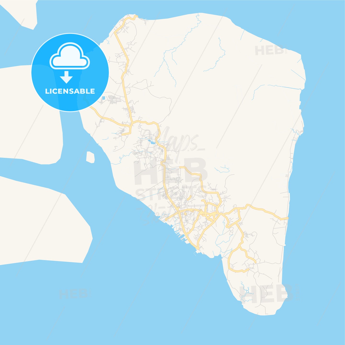 Printable street map of Tarakan, Indonesia