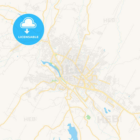 Printable street map of Tarija, Bolivia