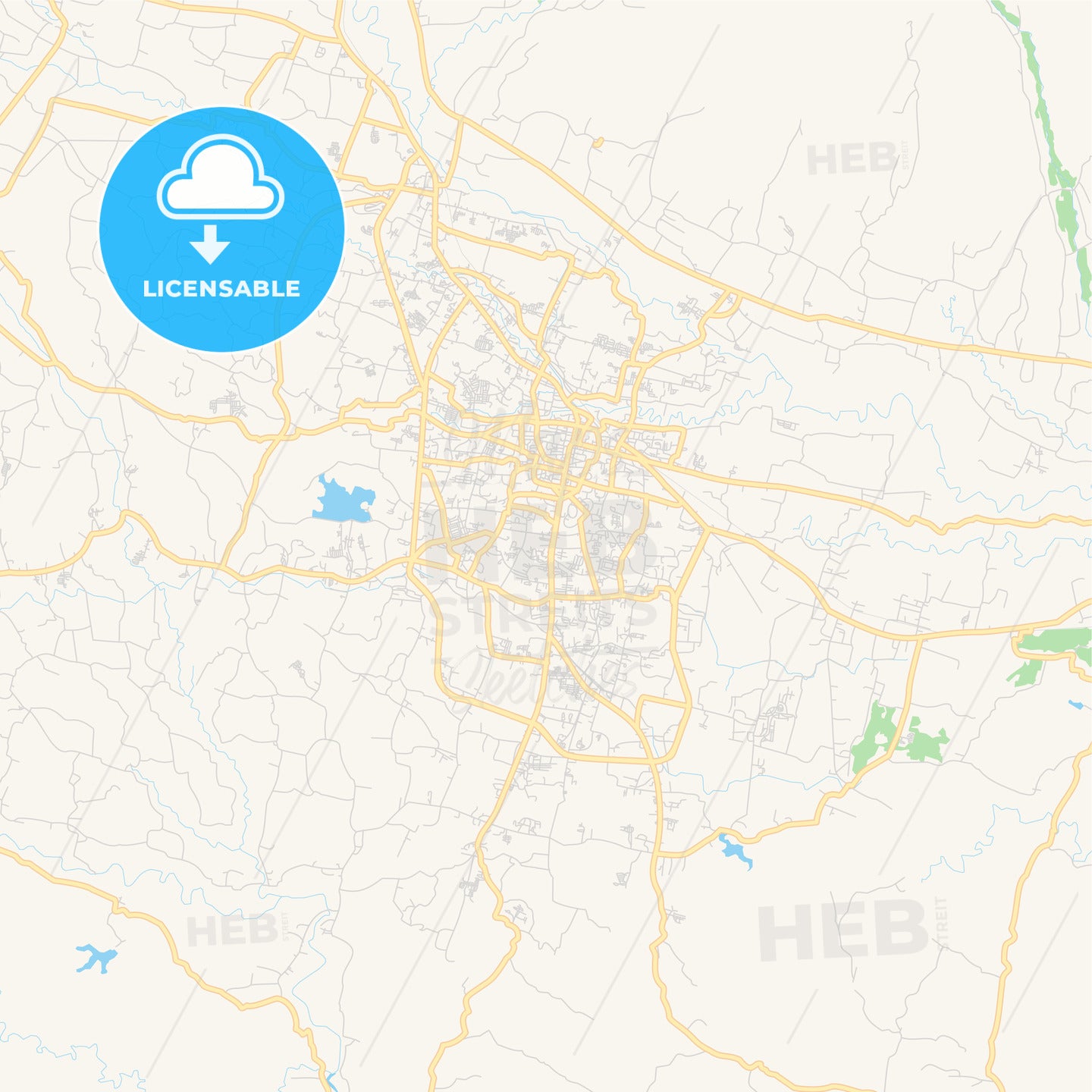 Printable street map of Tasikmalaya, Indonesia