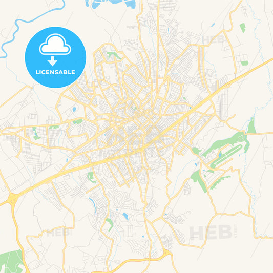 Printable street map of Taubate, Brazil