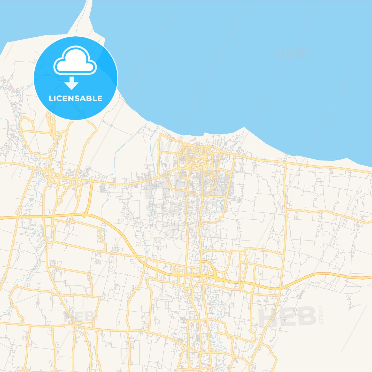 Printable street map of Tegal, Indonesia