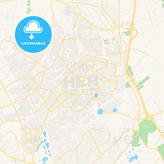 Printable street map of Tembisa, South Africa