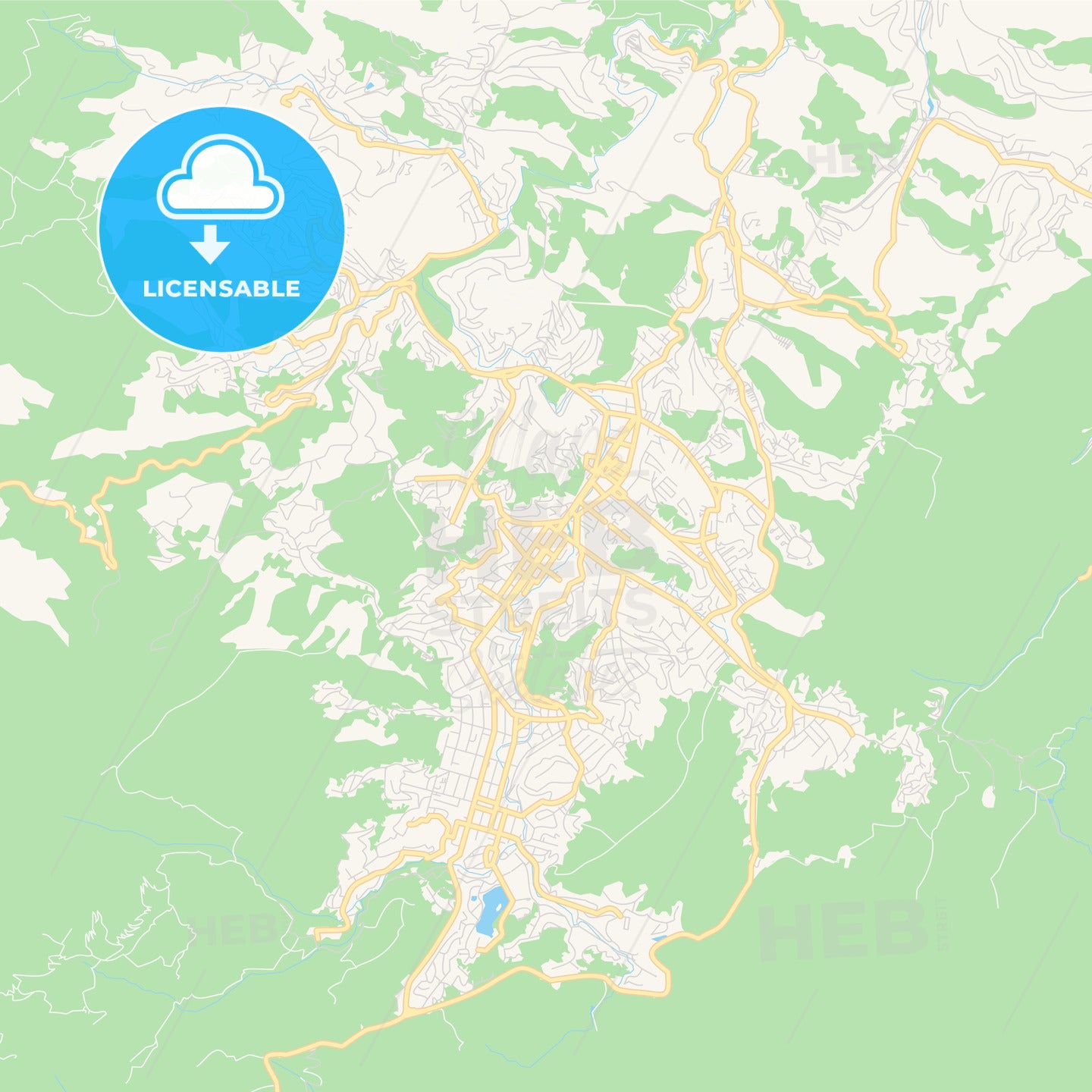 Printable street map of Teresopolis, Brazil