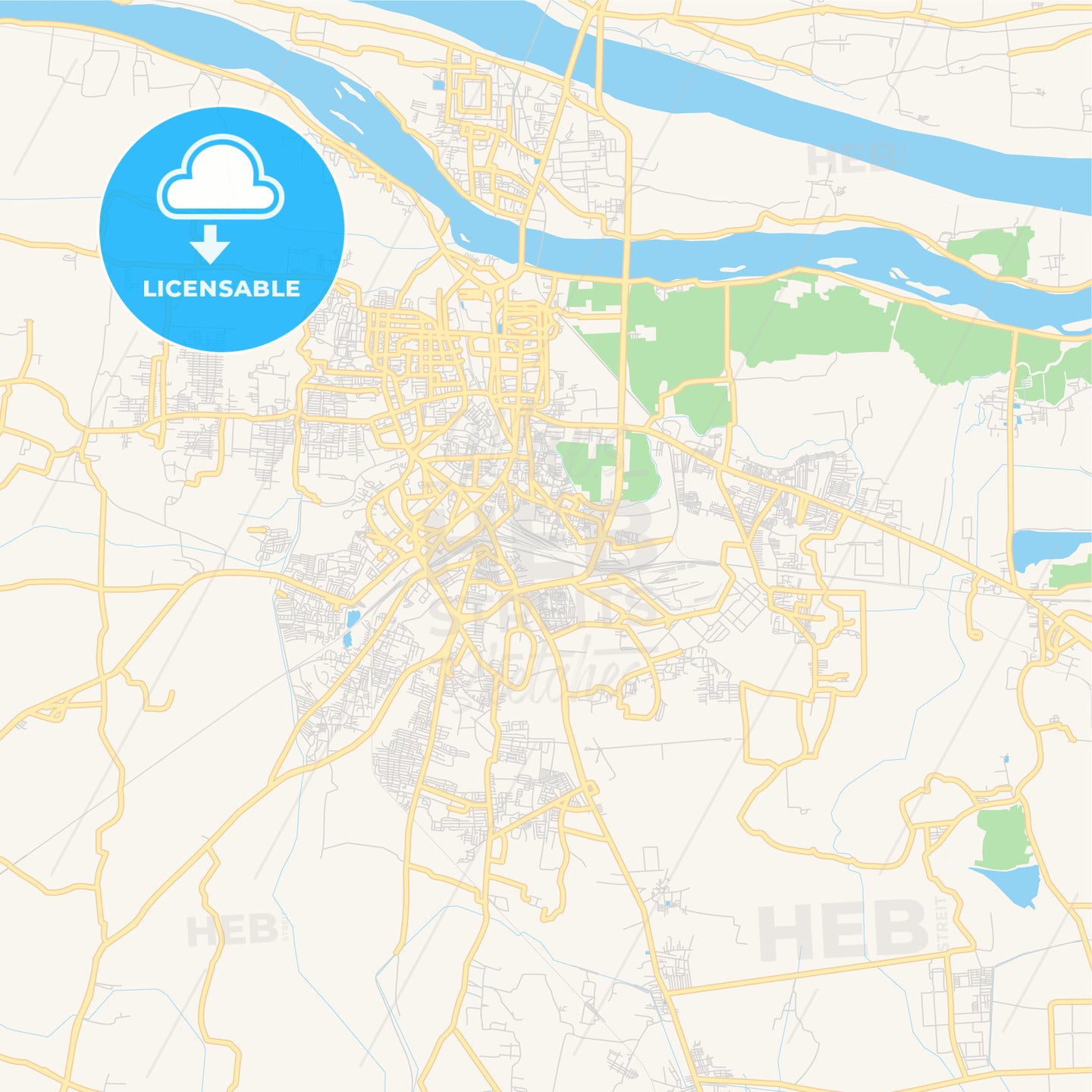 Printable street map of Tiruchirappalli, India