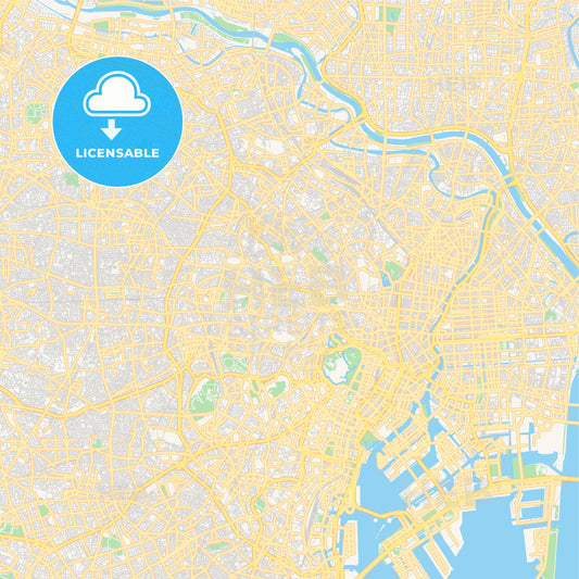 Printable street map of Tokyo, Japan