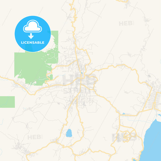 Printable street map of Tomohon, Indonesia