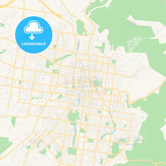 Printable street map of Toowoomba, Australia