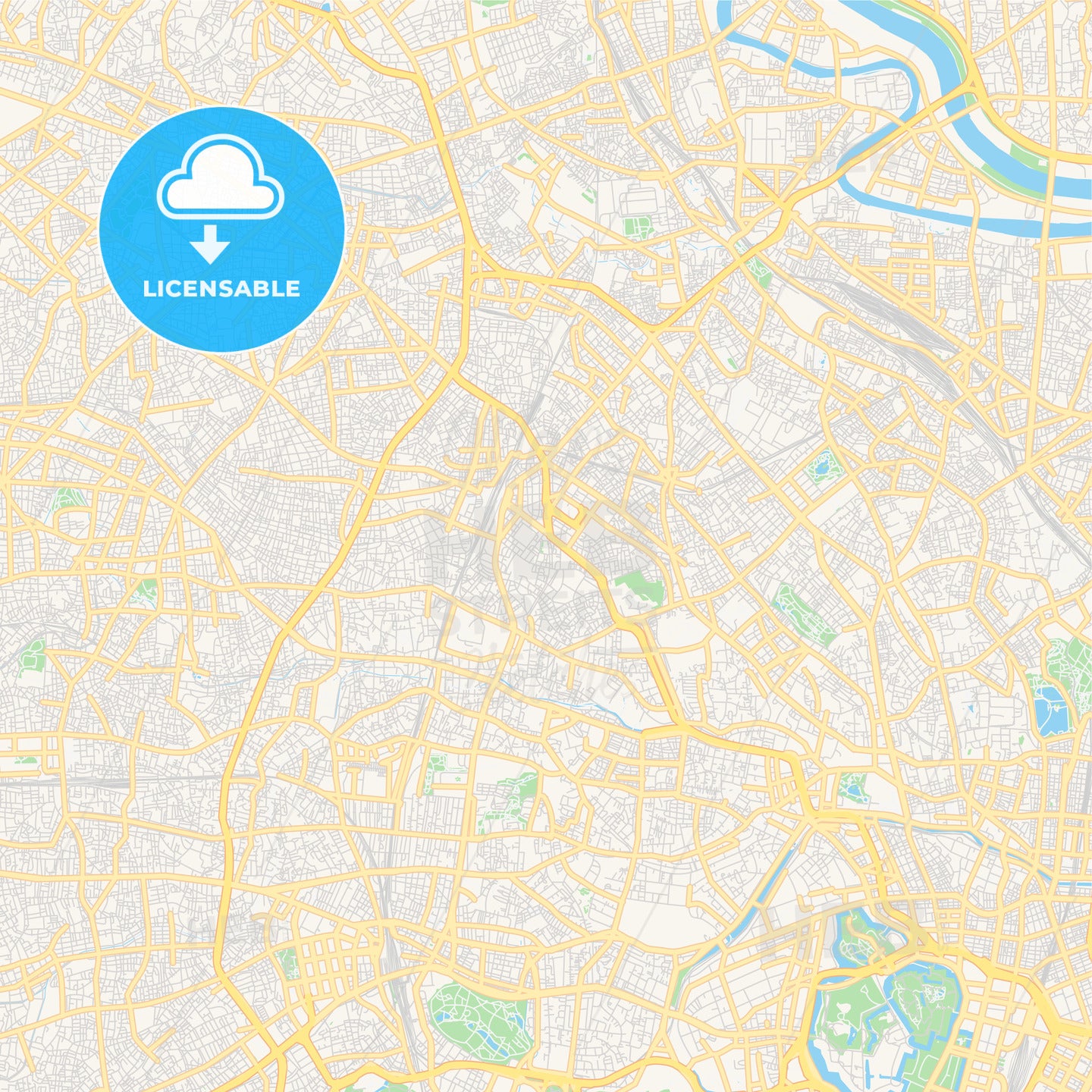 Printable street map of Toshima, Japan