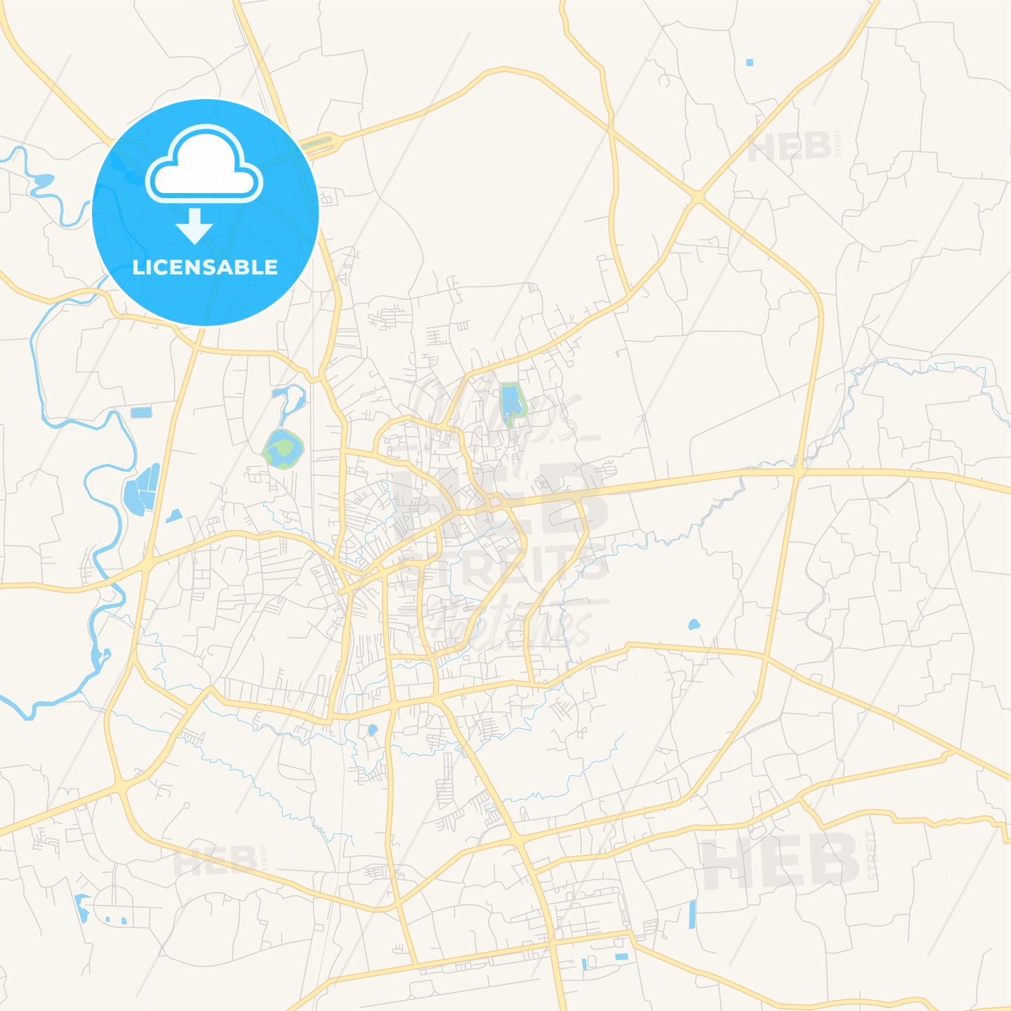 Printable street map of Trang, Thailand