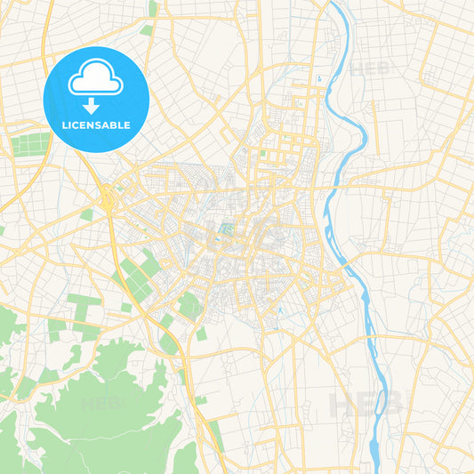 Printable street map of Tsuruoka, Japan