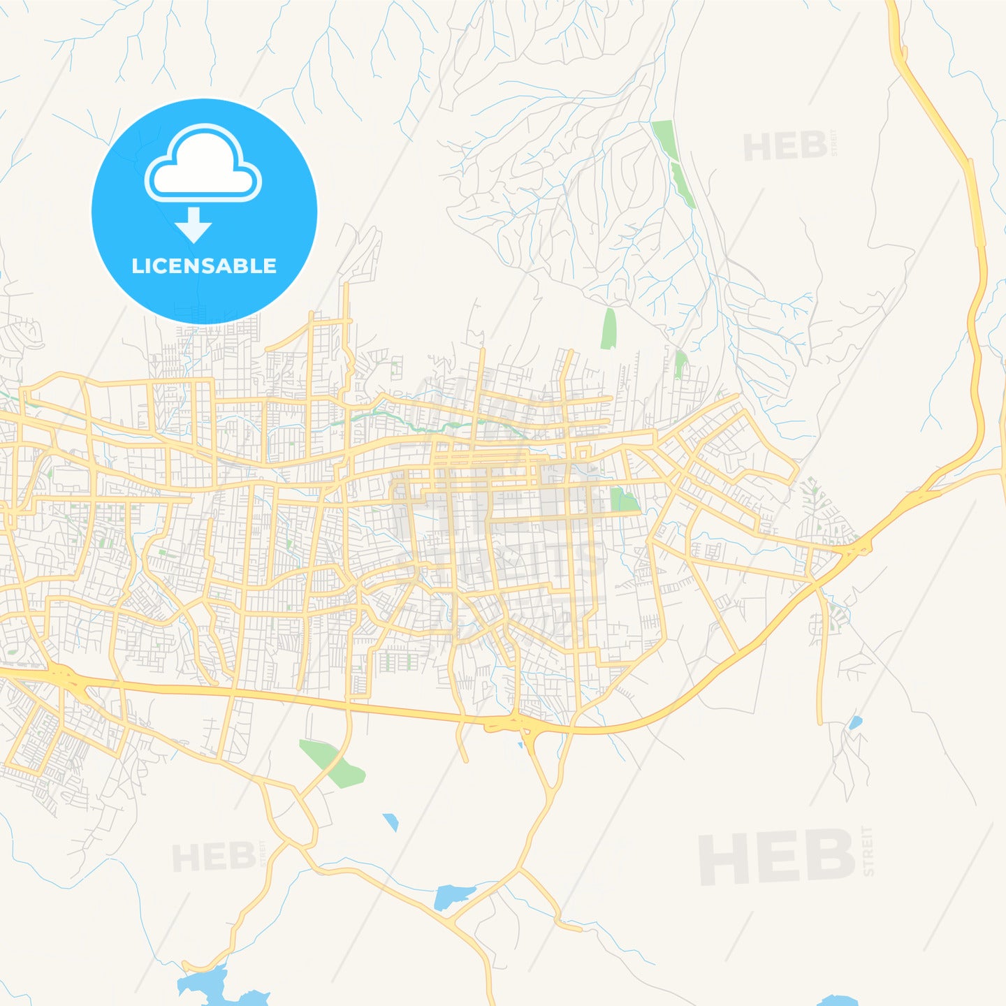 Printable street map of Villa Alemana, Chile