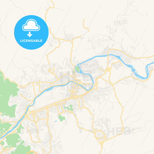 Printable street map of Volta Redonda, Brazil