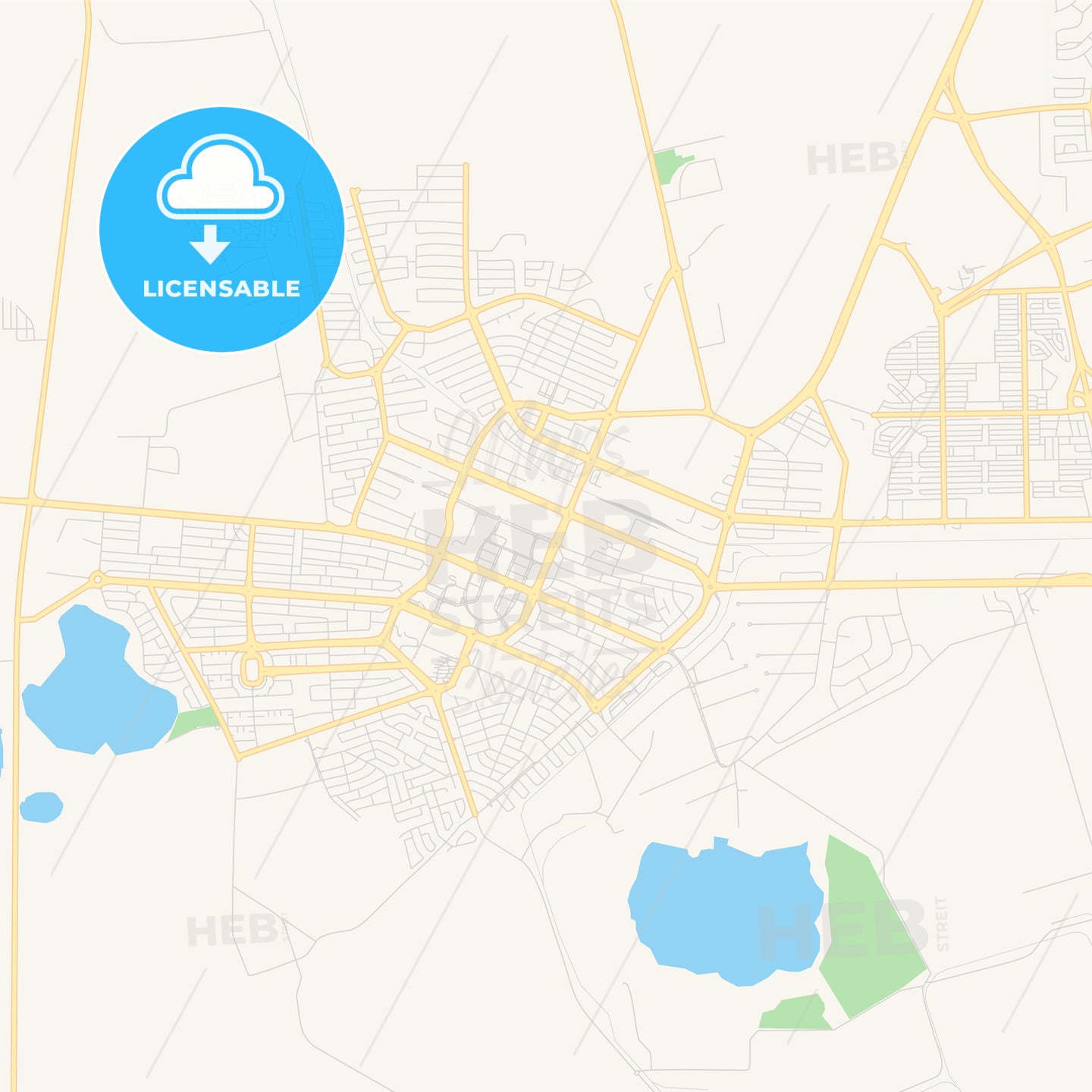 Printable street map of Welkom, South Africa