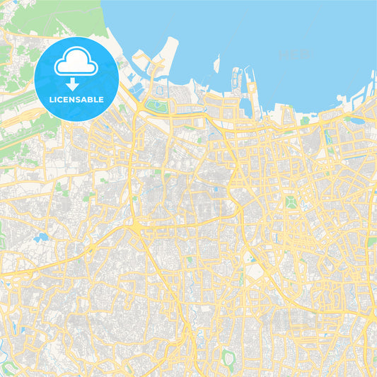 Printable street map of West Jakarta, Indonesia