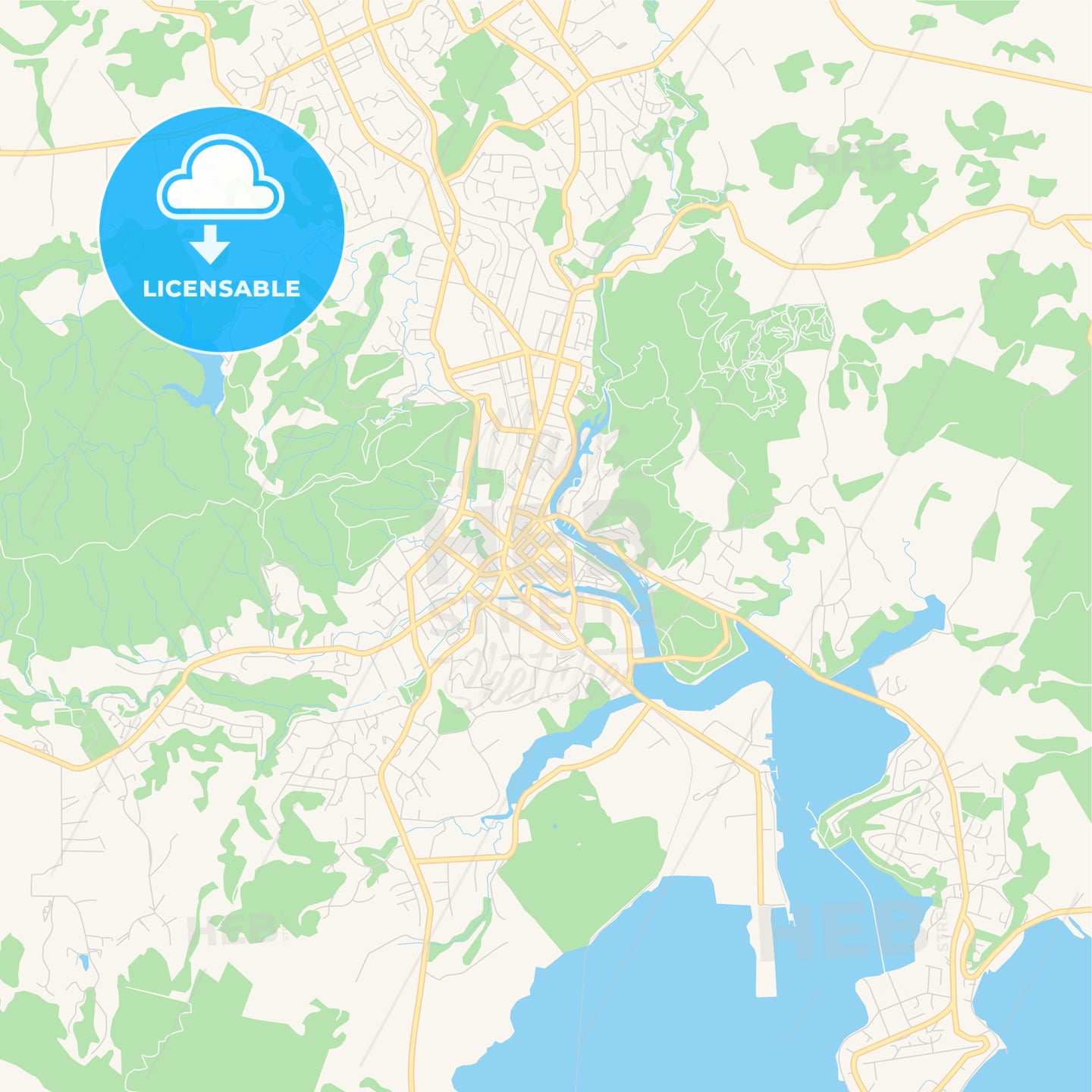 Printable street map of Whangarei, New Zealand