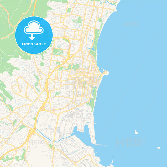 Printable street map of Wollongong, Australia