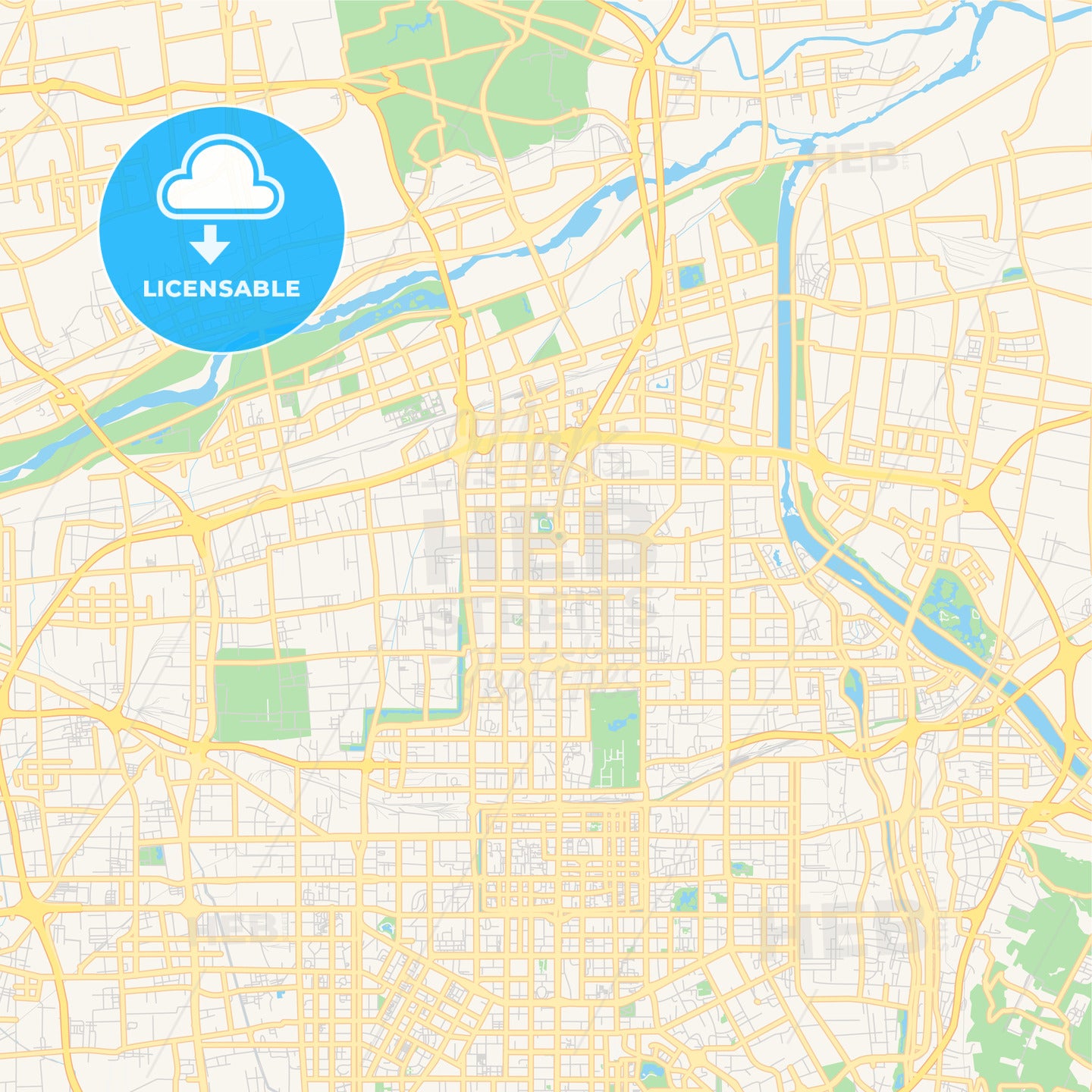 Printable street map of Xi an, China