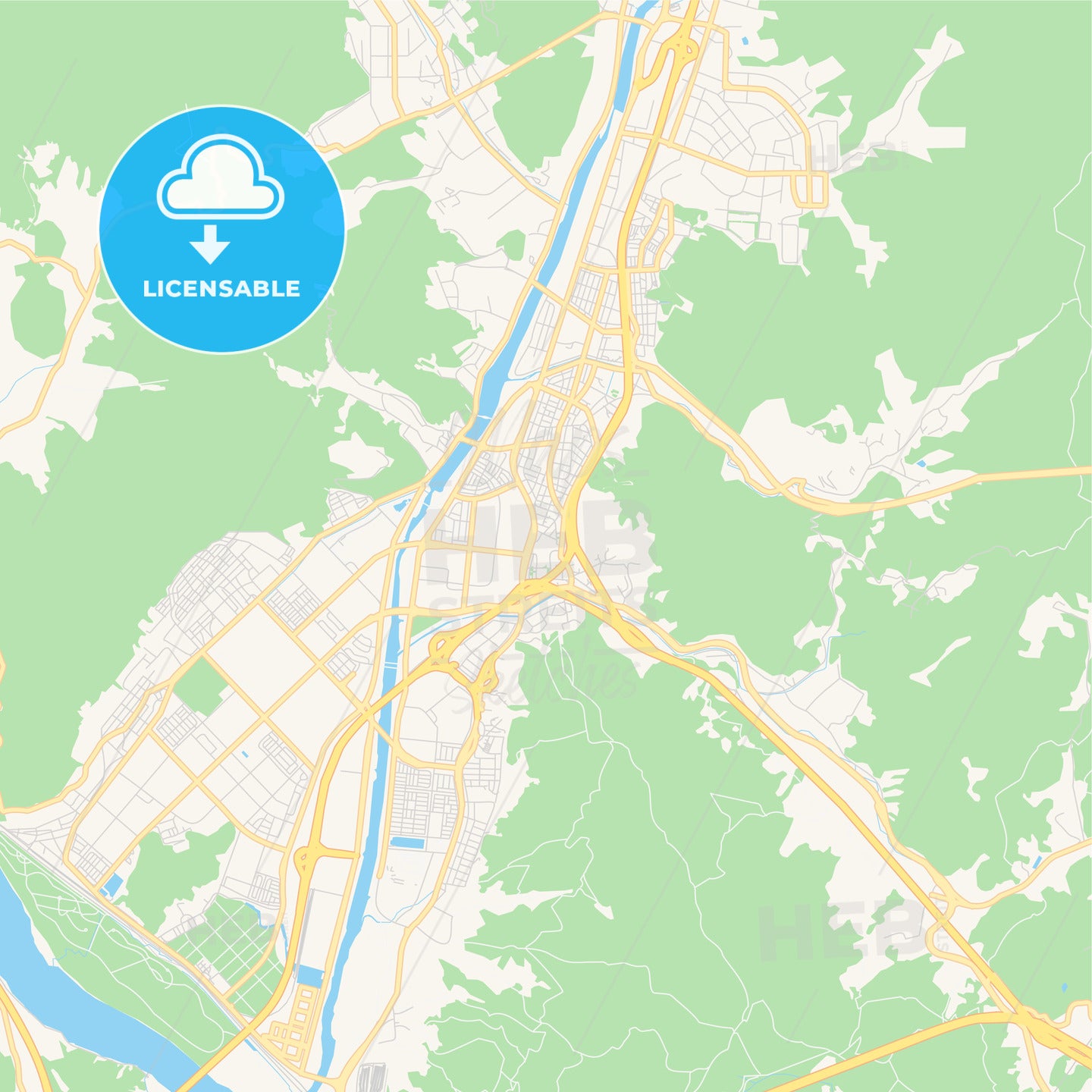 Printable street map of Yangsan, South Korea