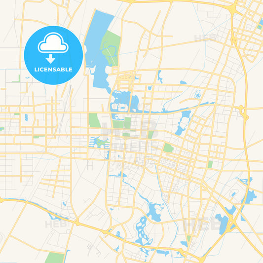 Printable street map of Yinchuan, China