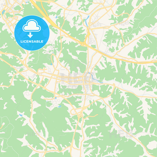 Printable street map of Yongin, South Korea