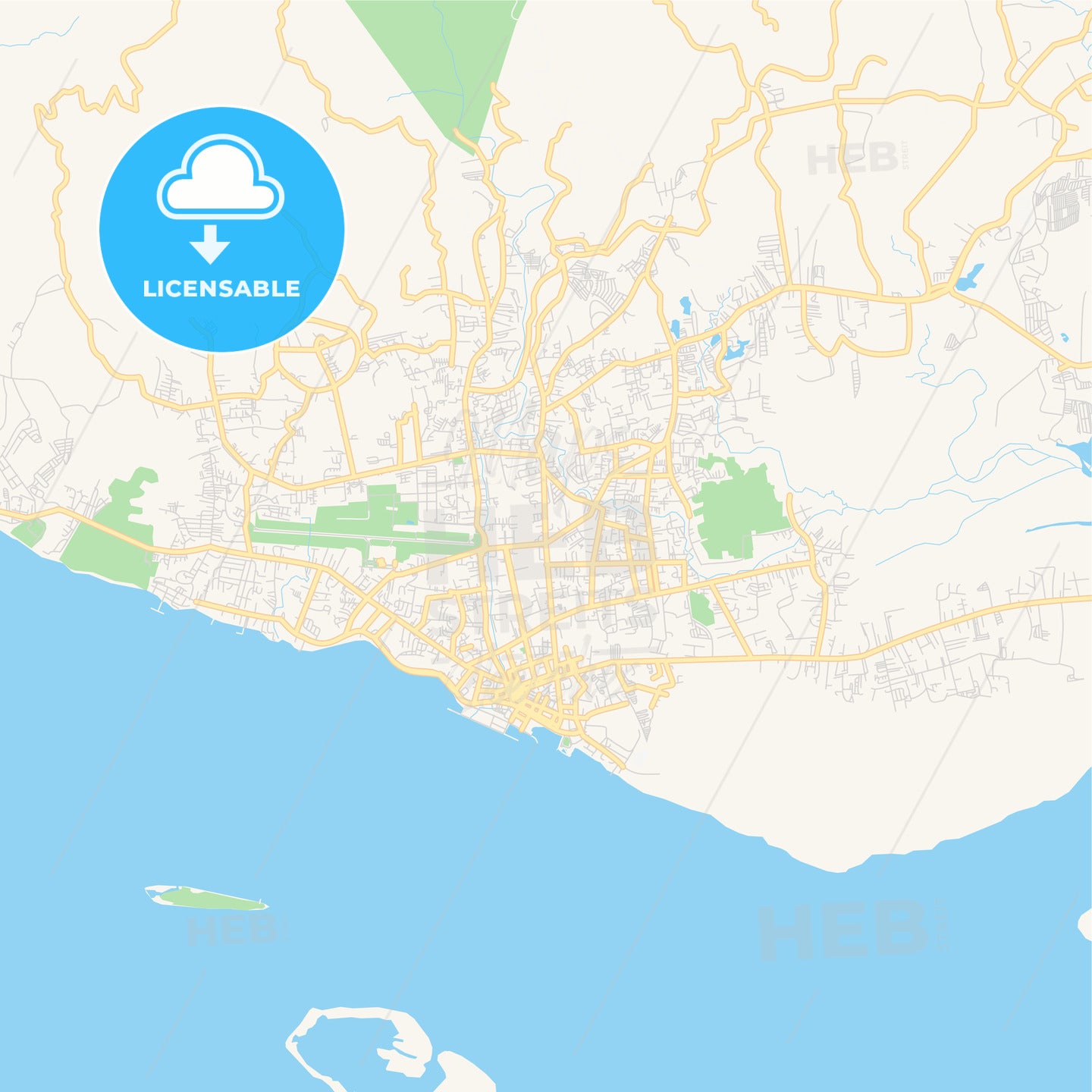 Printable street map of Zamboanga City, Philippines