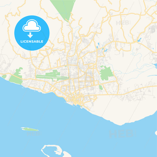 Printable street map of Zamboanga City, Philippines