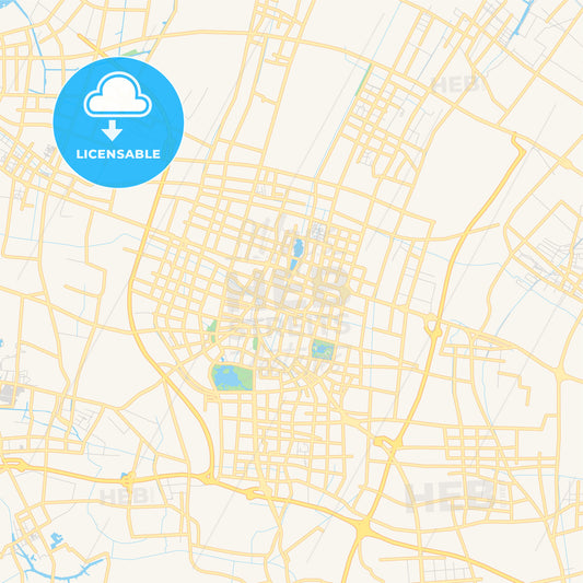 Printable street map of Zhangjiagang, China