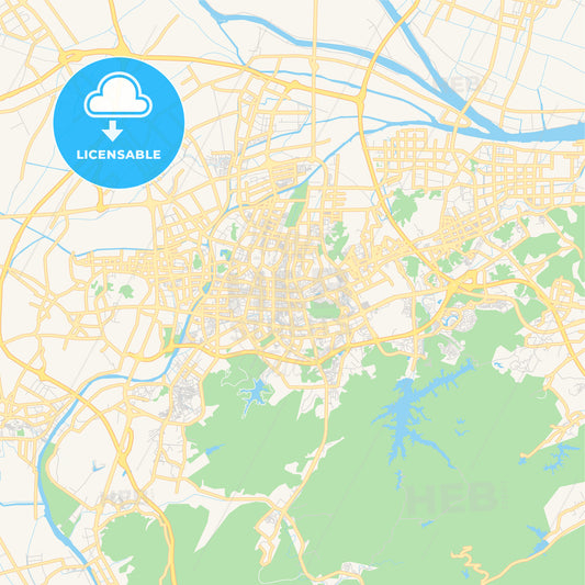 Printable street map of Zhongshan, China