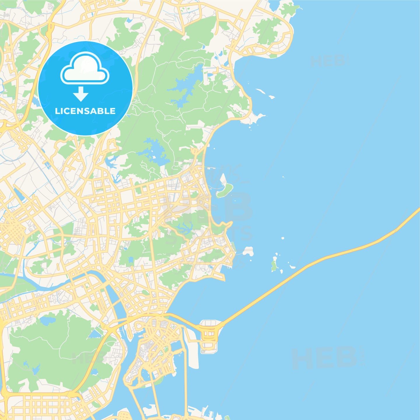 Printable street map of Zhuhai, China