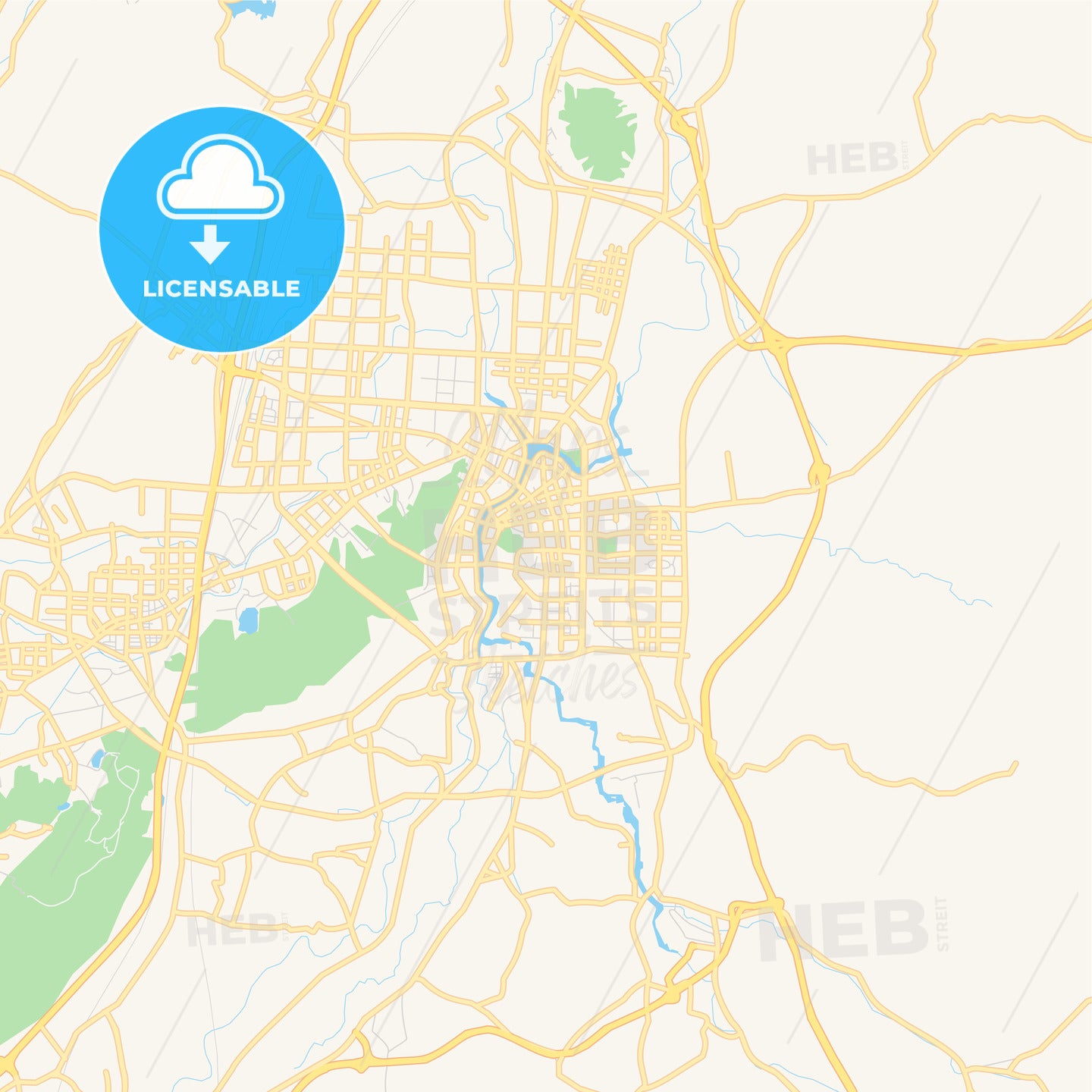 Printable street map of Zhuji, China