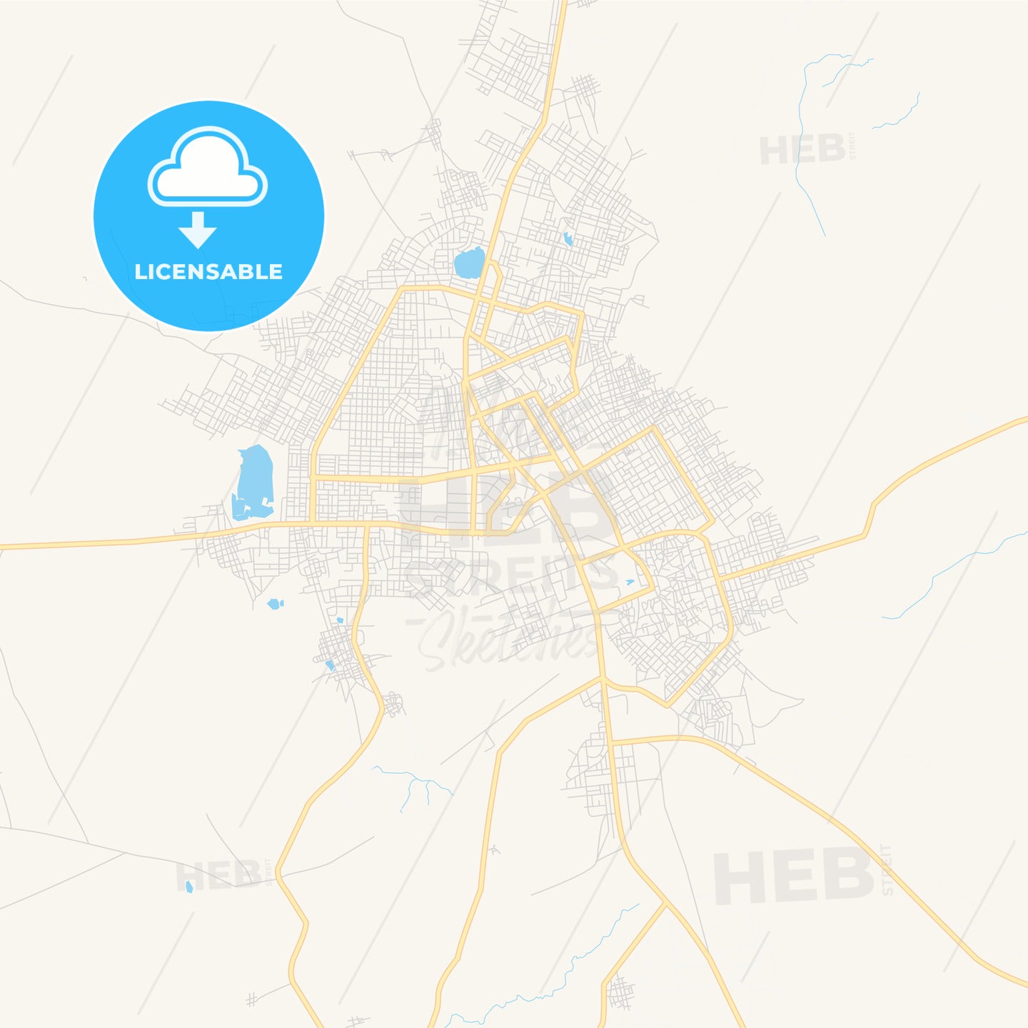 Printable street map of Zinder, Niger