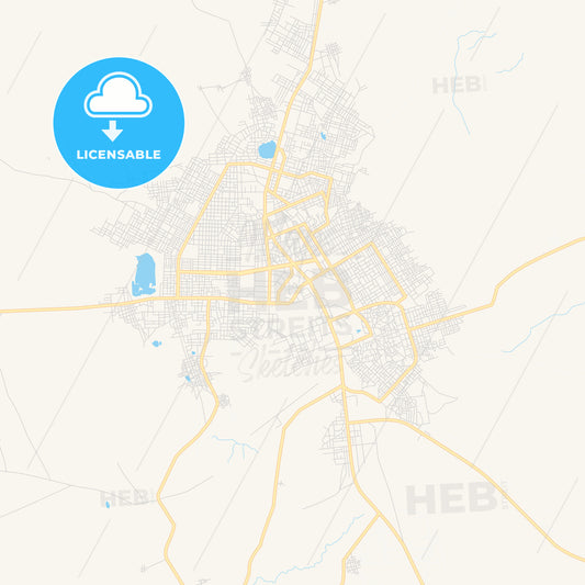 Printable street map of Zinder, Niger