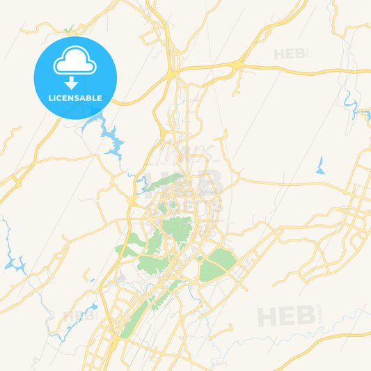 Printable street map of Zunyi, China