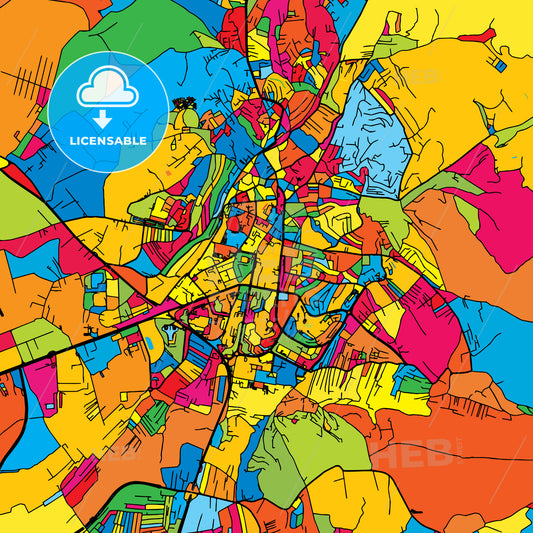 Pristina Kosovo Colorful Map